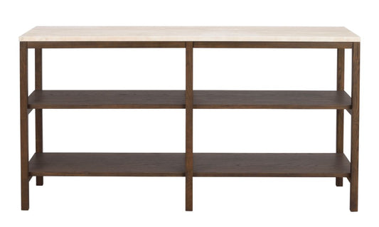 Rowico ORWEL Console Table, Beige Travertine Brown Oak, 140 CM