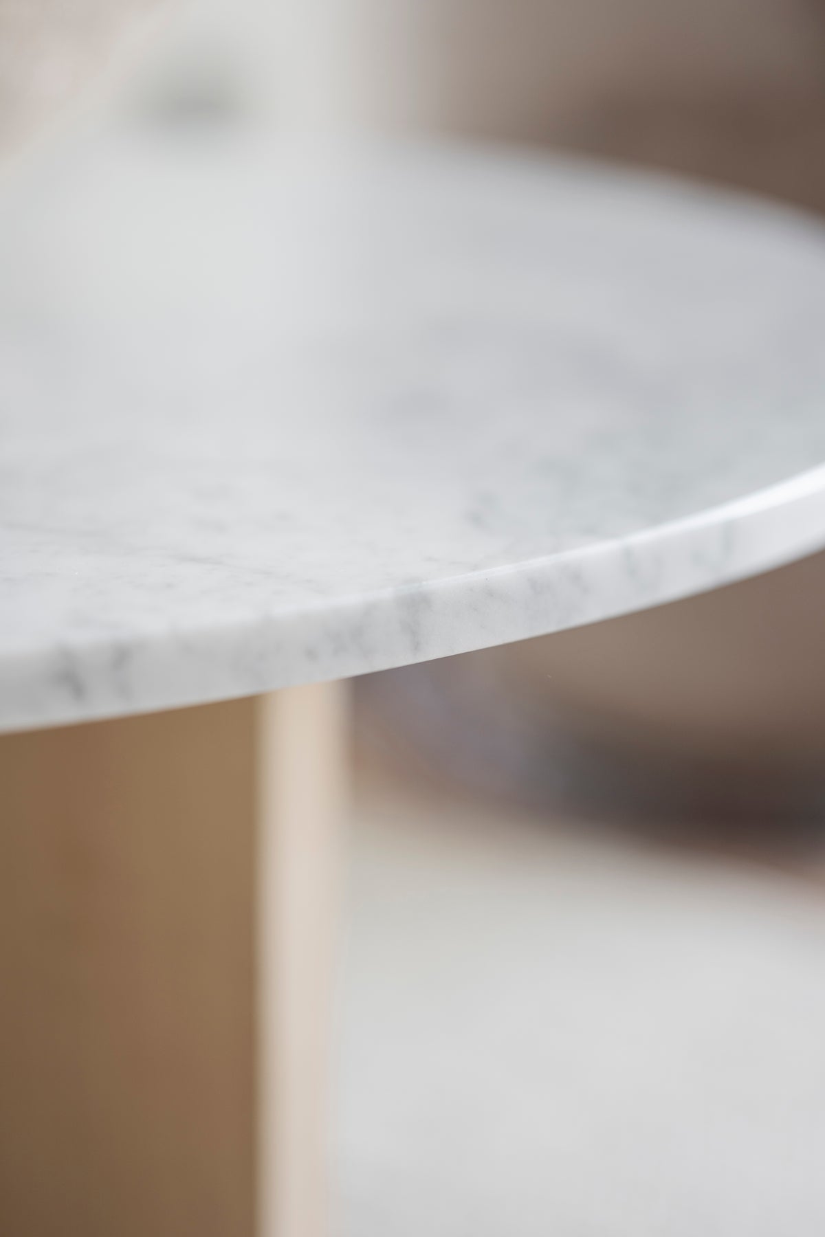 BROOKSVILLE Round Coffee Table Ø90 – White marble & whitewashed oak – 5
