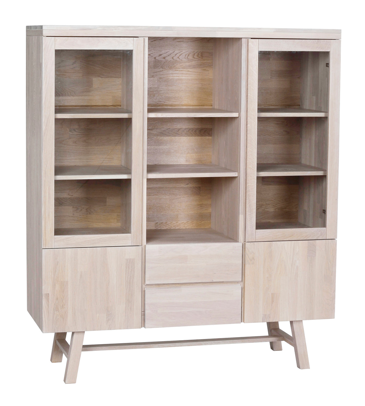 BROOKLYN Oak Vitrine 130 CM – Whitewashed – 7
