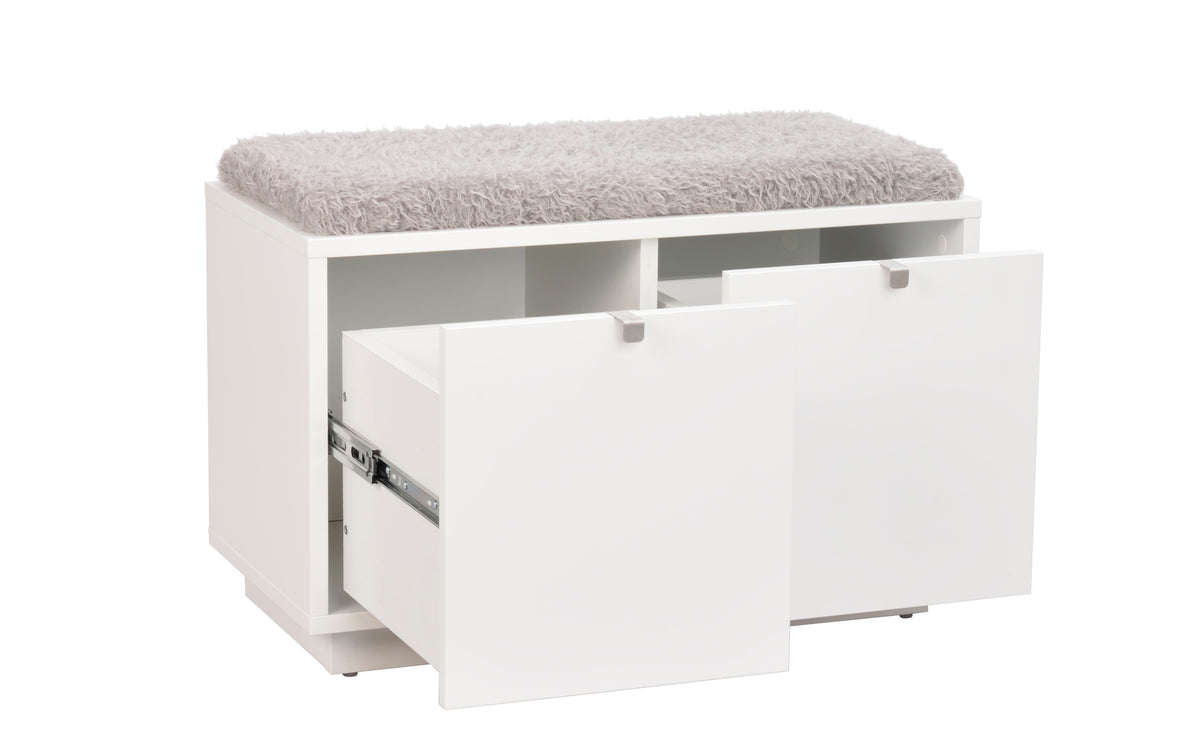 CONFETTI 2 Drawer Bench – White / grey sheep look – 3