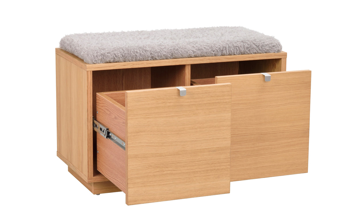 CONFETTI 2 Drawer Bench – Oiled oak / grey sheep look – 8