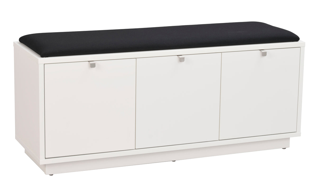 CONFETTI 3 Drawer Bench – White / black fabric – 2