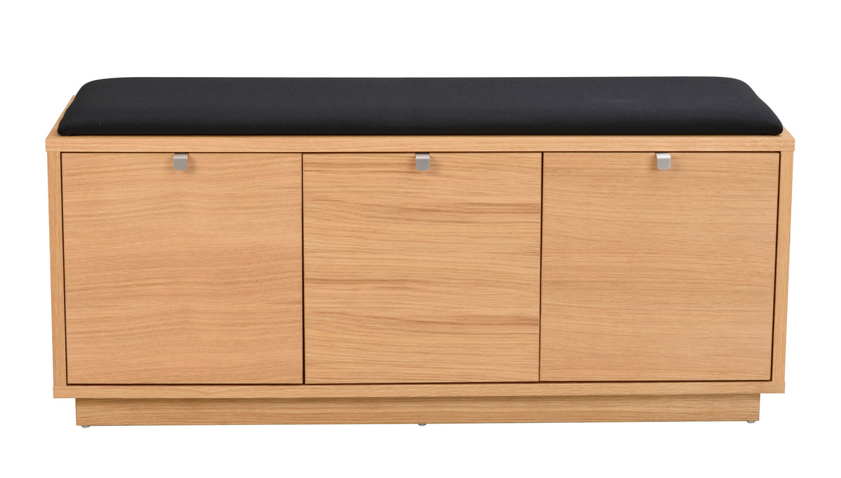 CONFETTI 3 Drawer Bench – Oiled oak / black fabric – 1