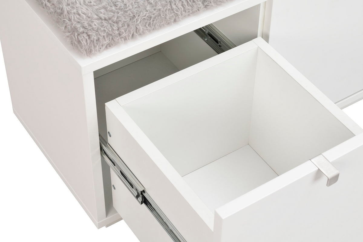 CONFETTI 2 Drawer Bench – White / grey sheep look – 4