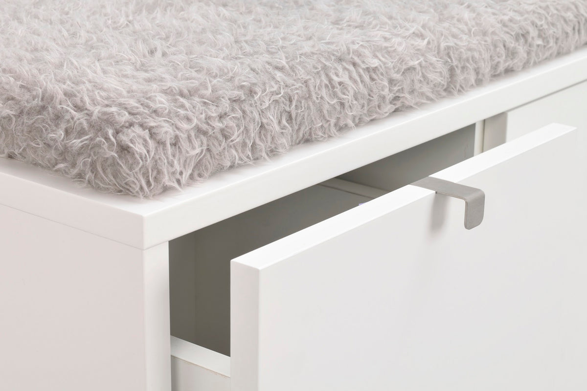 CONFETTI 2 Drawer Bench – White / grey sheep look – 5