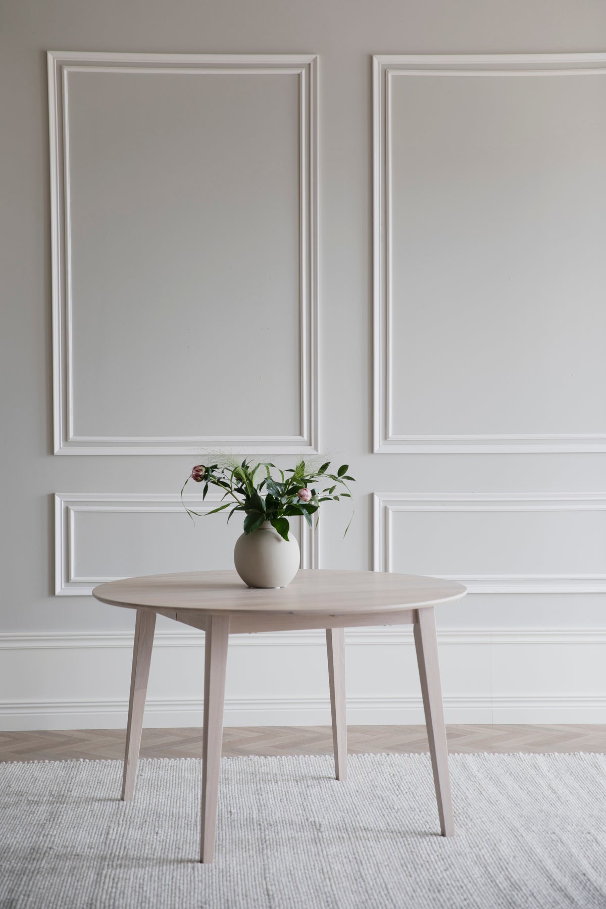 FILIPPA Round Extending Table 120CM/165CM/210CM – Standard Extending Table 120CM/165CM / Whitewashed oak – 5