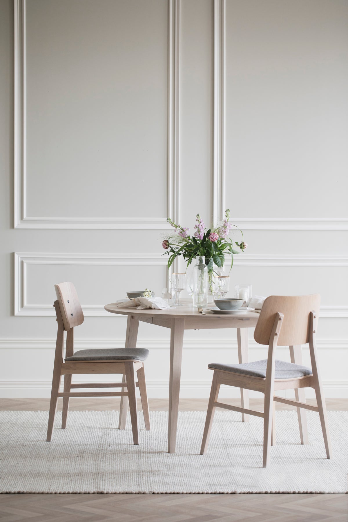 FILIPPA Round Extending Table 120CM/165CM/210CM – Standard Extending Table 120CM/165CM / Whitewashed oak – 6