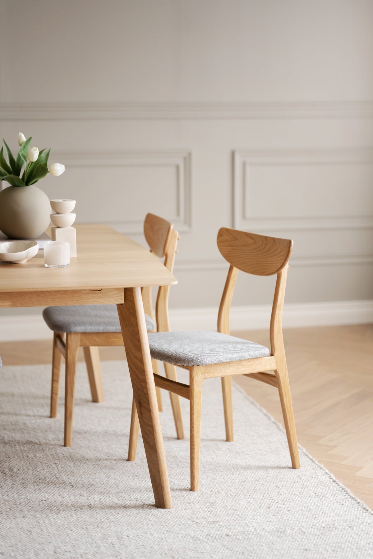 RODHAM Set of 2 Chairs – oak/light grey – 2
