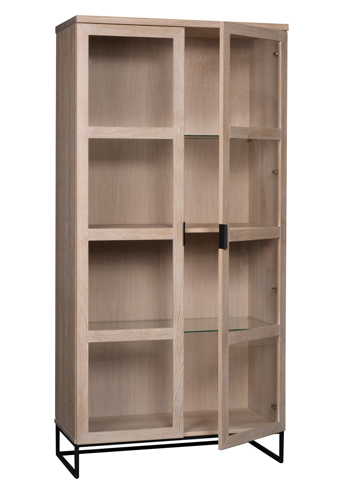 EVERETT HIGH Glass Cabinet – Whitewashed Oak – 7