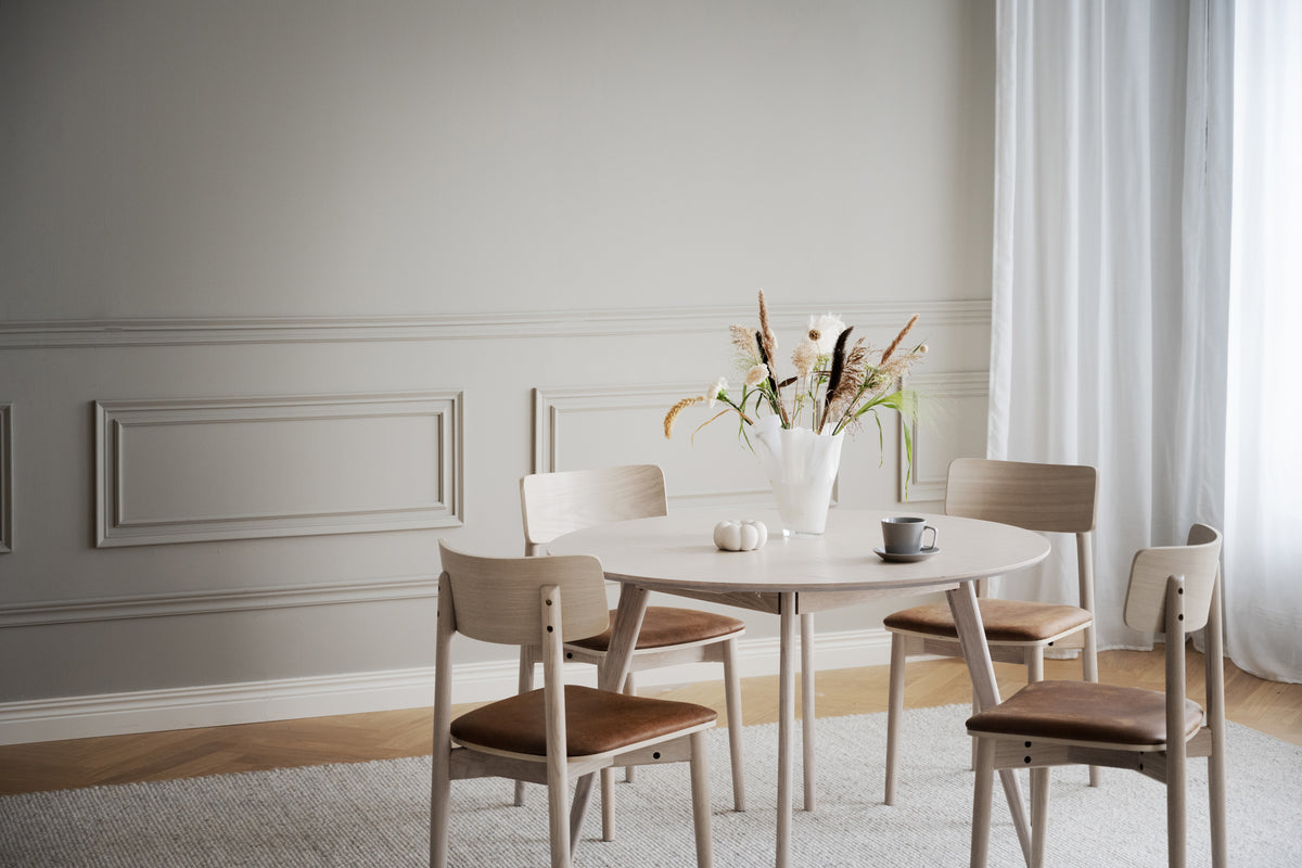 YUMI Round Table 115CM – Whitewashed Oak – 5