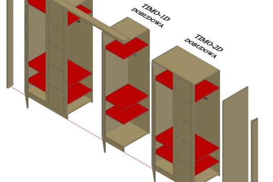 WARDROBE TIMO 5T BL - LACQUERED BEECH