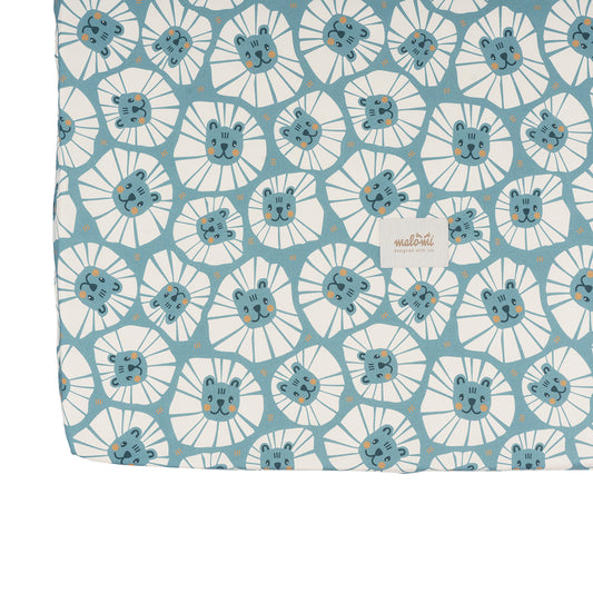Denim Lions Cotton Fitted Sheet by Malomi Kids