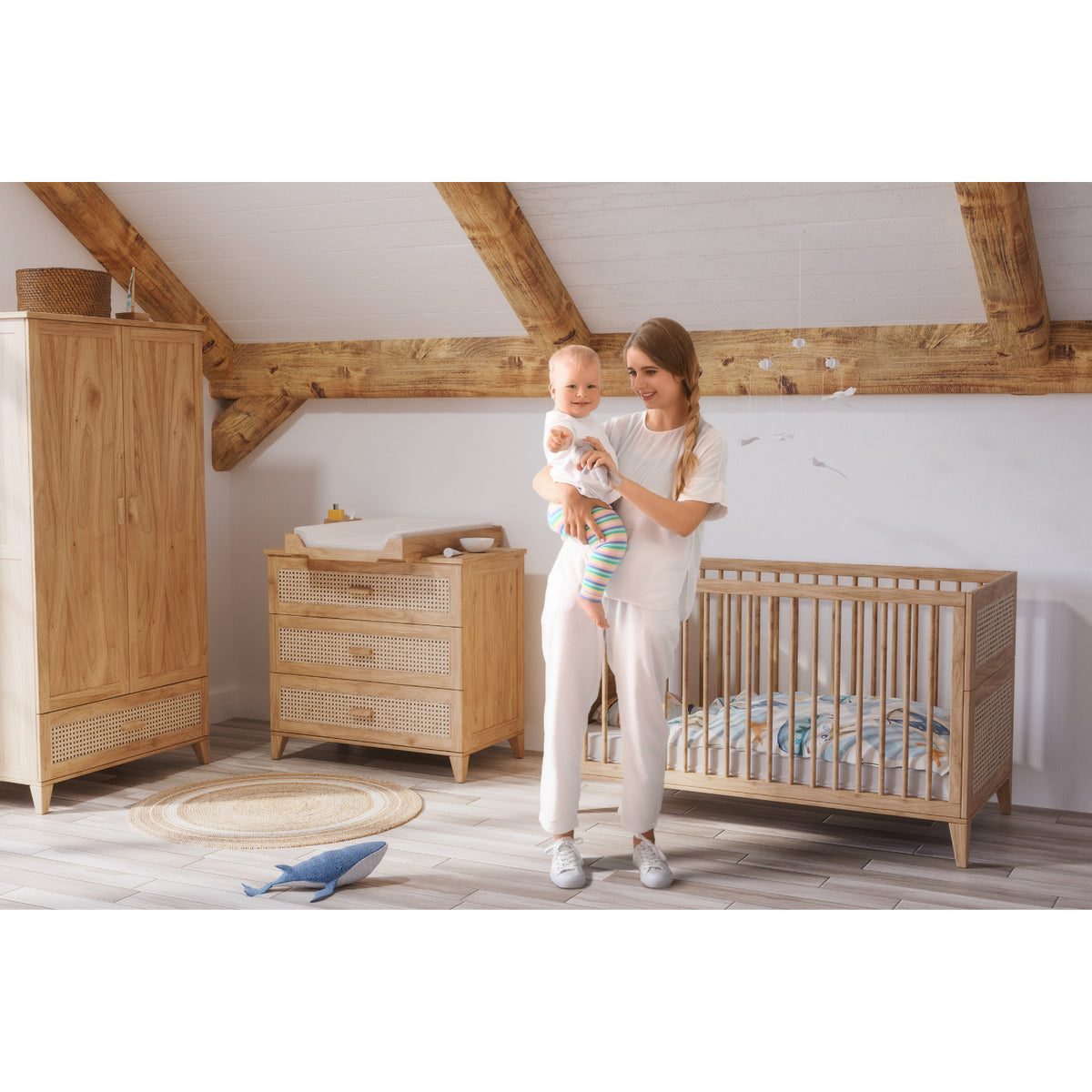 NAMI BOIS Chest of Drawers - Natural / Rattan