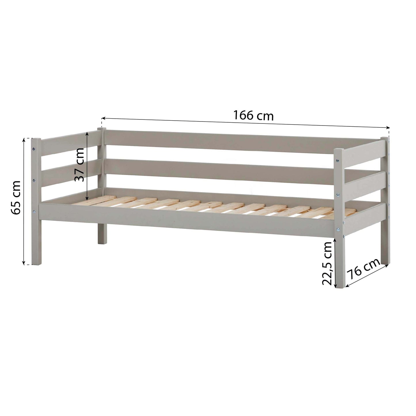 Hoppekids ECO Comfort junior bed 70x160 cm, Dove Grey