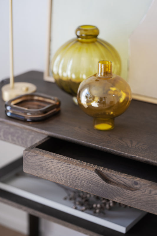 Markham Console Table with Drawer – Brown Oak – 5