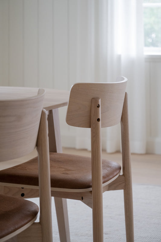 Wolcott Dining Chair (Set of 2) – Whitewash Oak / Brown – 3