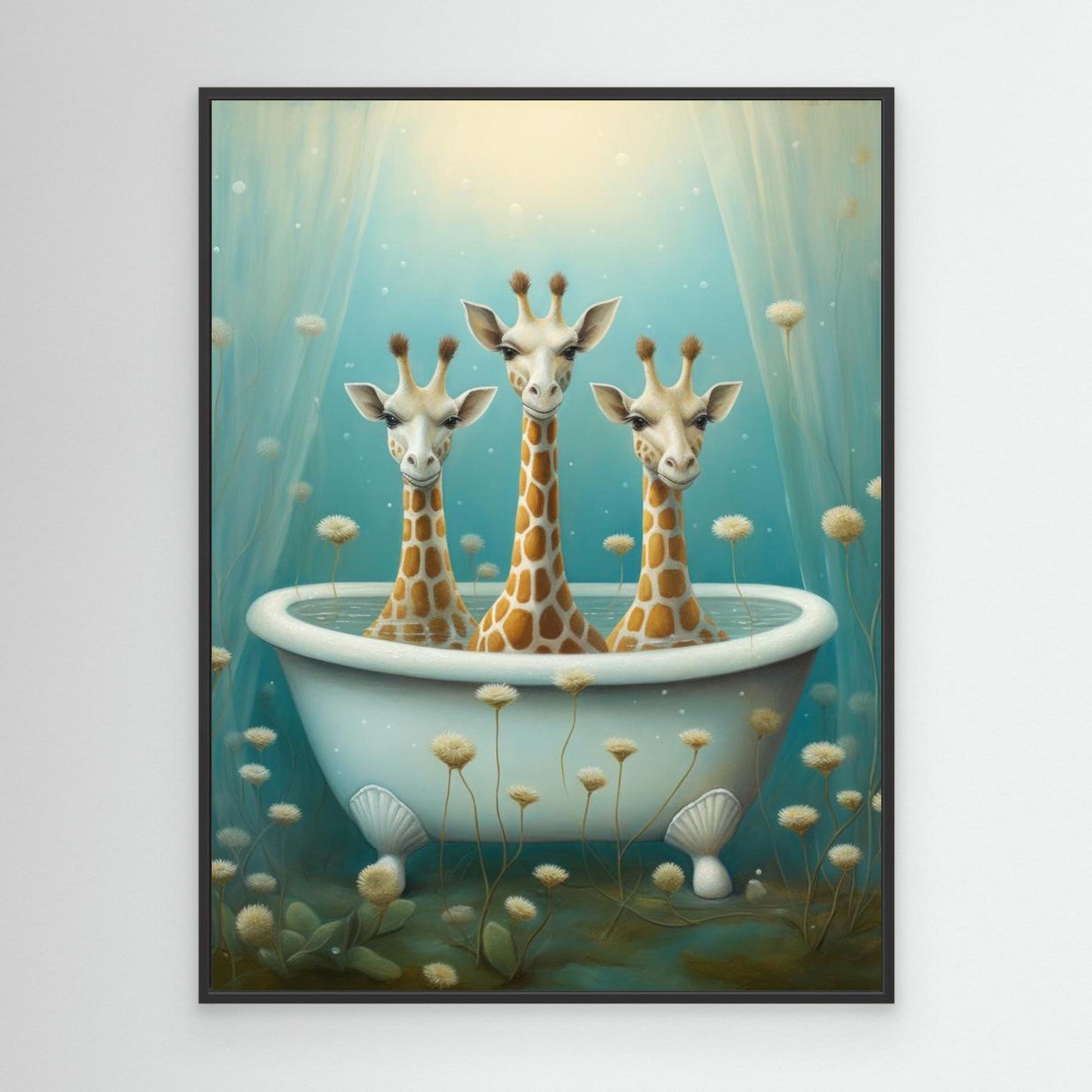 Giraffe In Bathroom by Bilge Paksoylu