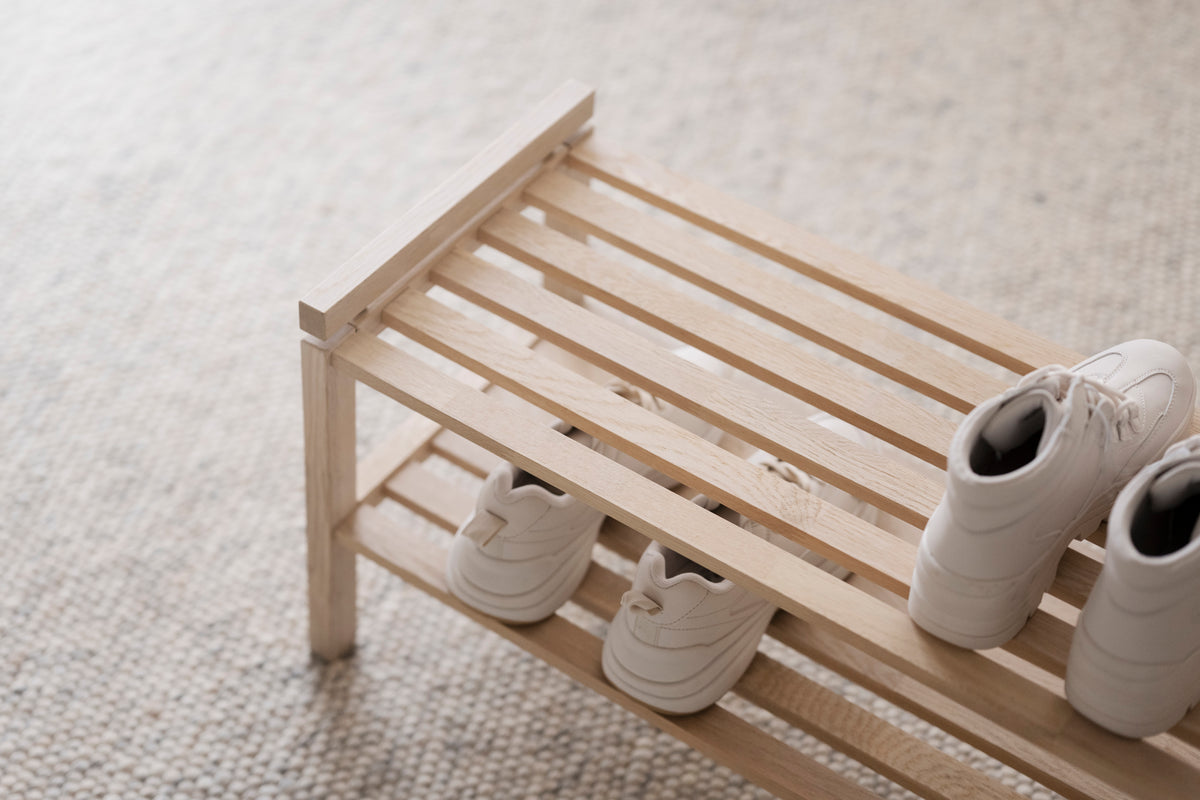 CONFETTI Shoe Rack – Whitewashed oak – 4