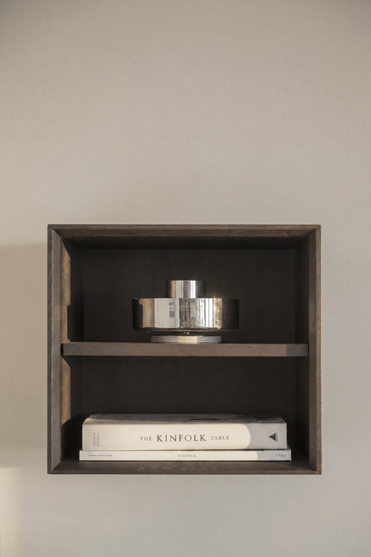Scottsdale Wall Shelf Single Cube – Brown Oak – 3
