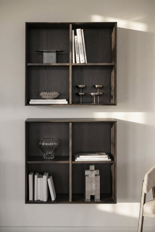 Scottsdale Wall Shelf 4-Cube – Brown Oak – 2