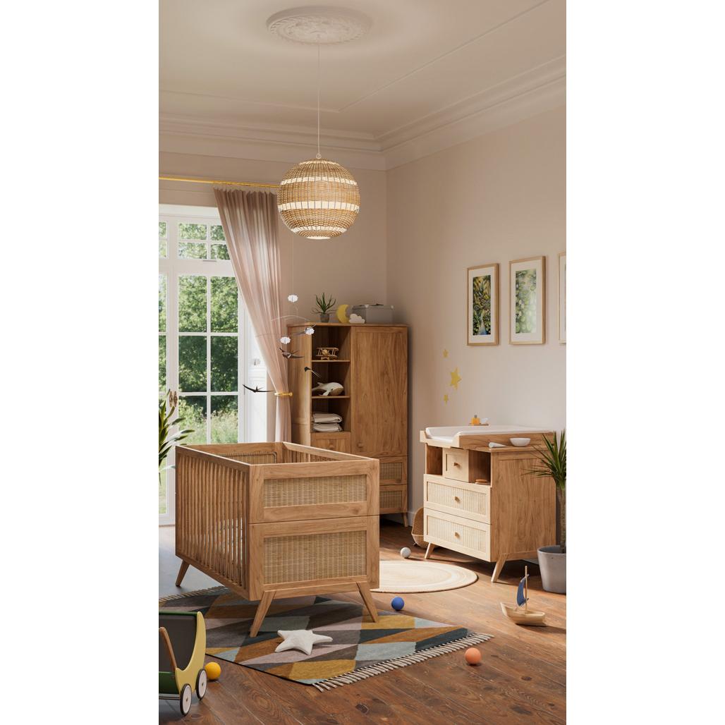 MARELIA BOIS Evolutive Bed 70X140 - From Crib to Junior Bed or Desk