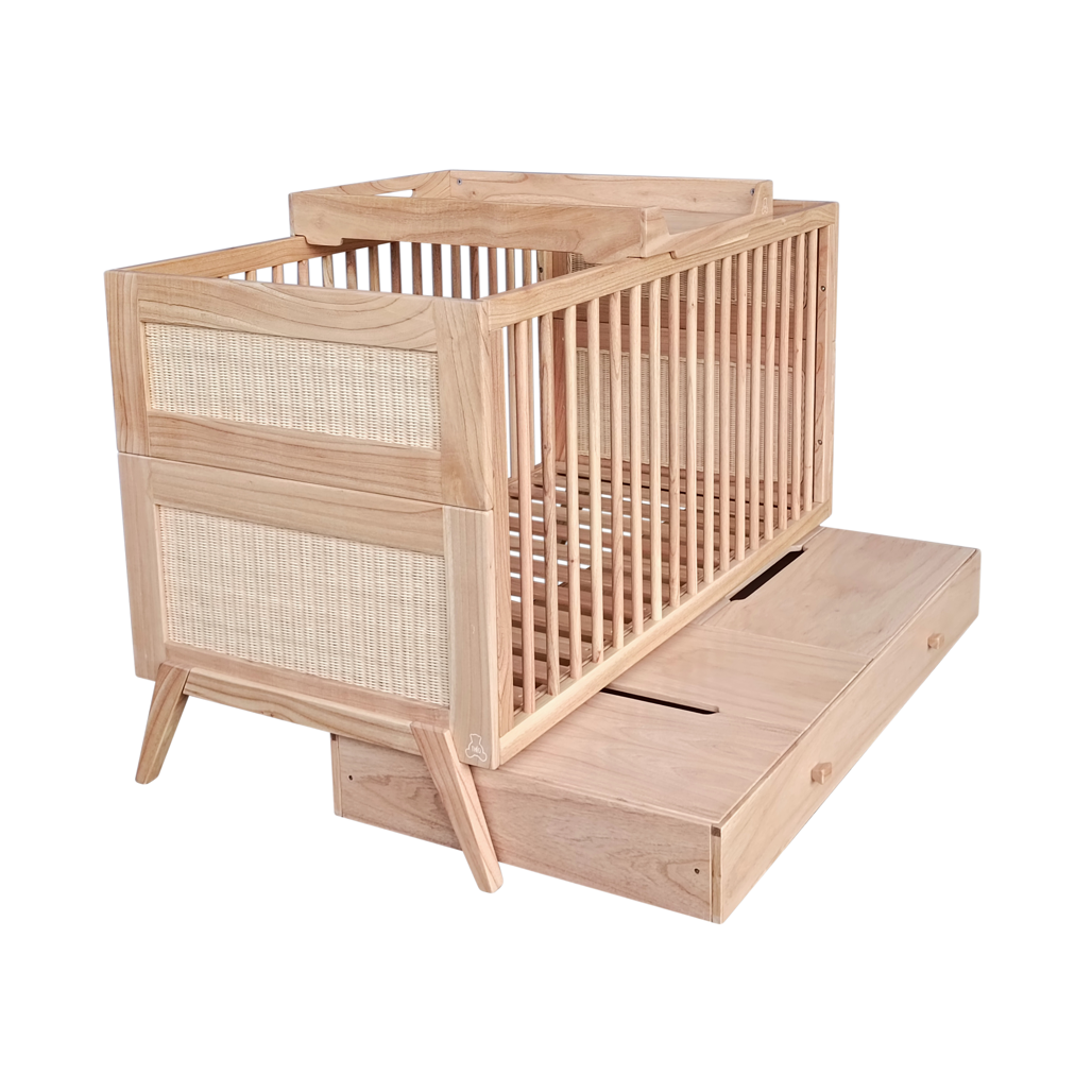 MARELIA BOIS Evolutive Bed 70X140 - From Crib to Junior Bed or Desk
