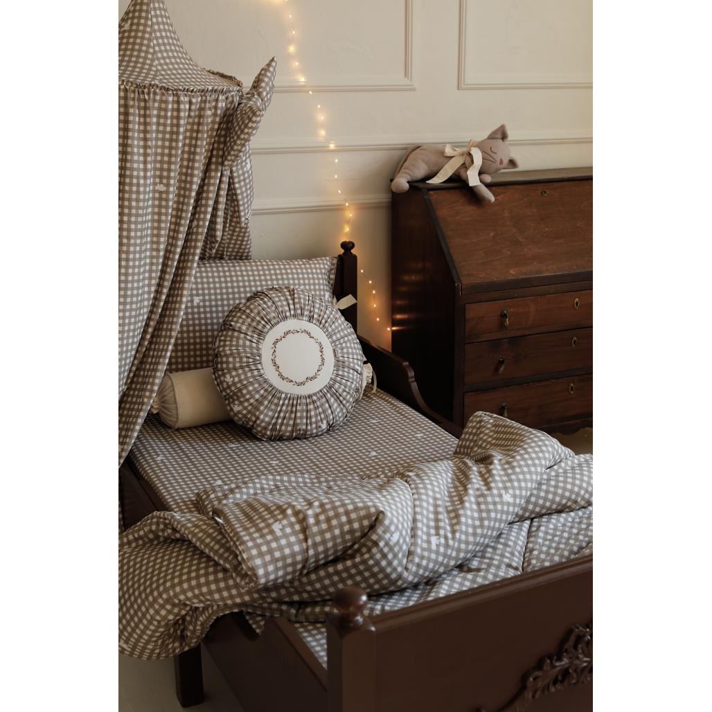 Countryside Check Round Boho Cushion by Malomi Kids