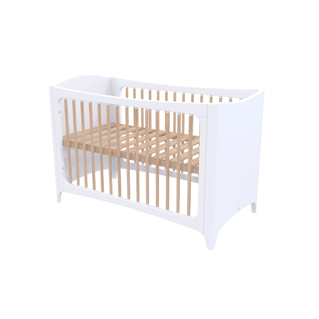 NÉRÉE Neige Evolutive Bed 60 x 120 CM - From Crib to Toddler Bed