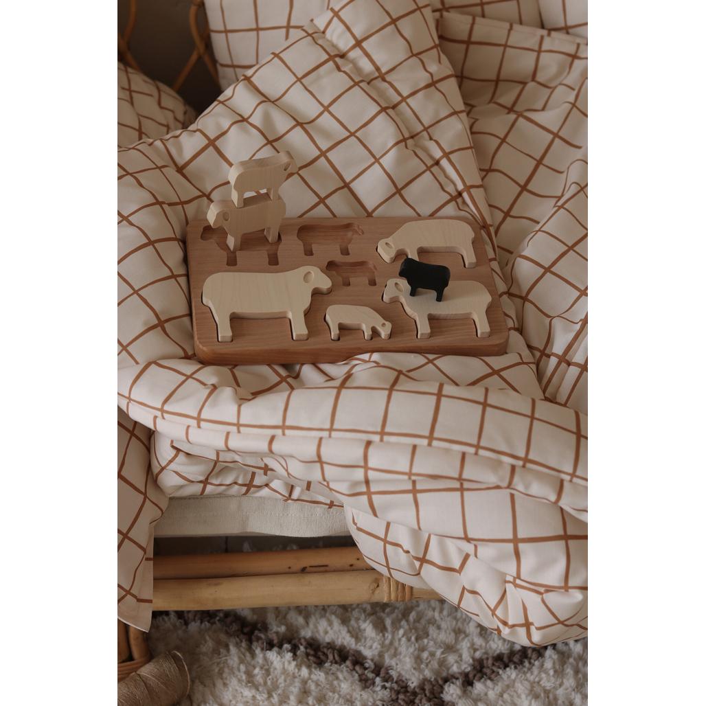 Camel Check Bedding Set with Filling by Malomi Kids