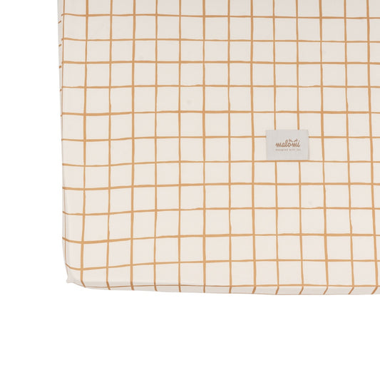 Camel Check Cotton Fitted Sheet by Malomi Kids
