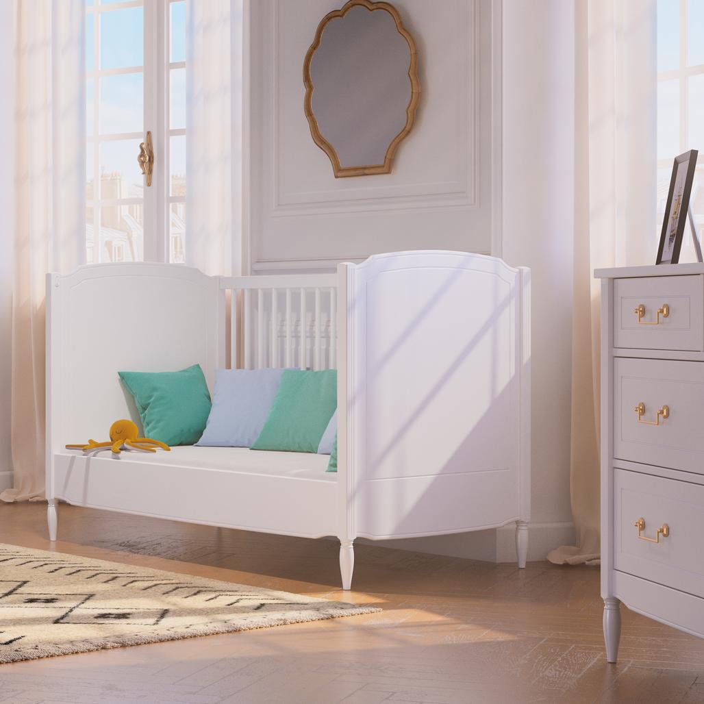 LAFAYETTE NEIGE Evolutive Bed 70X140 - From Crib to Junior Bed or Desk