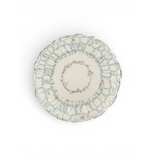 Blue Cottage Round Boho Cushion by Malomi Kids