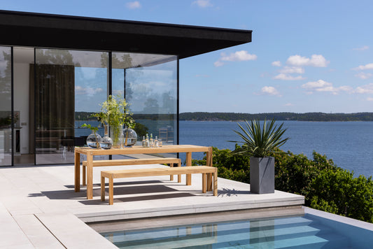 Laknäs benches by the lake