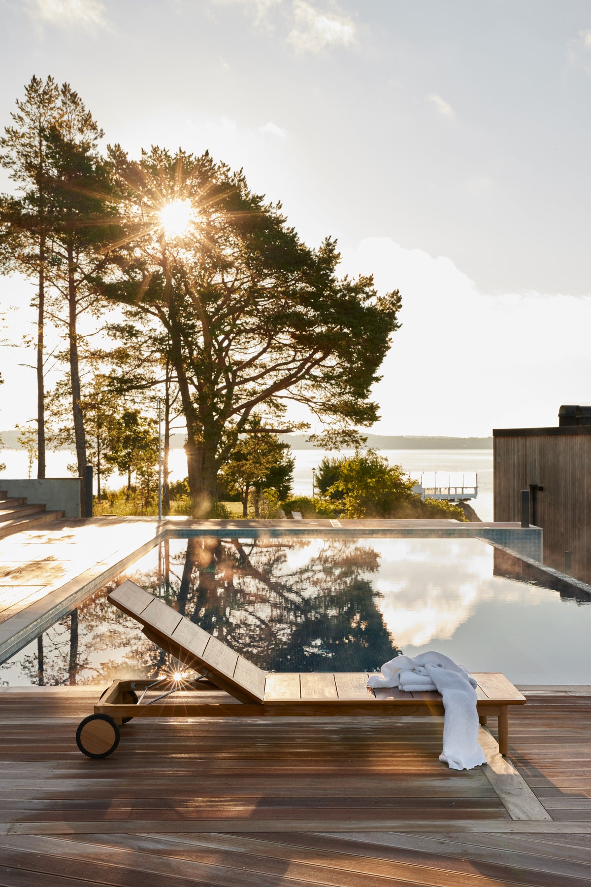 Koster sun lounger at sunrise
