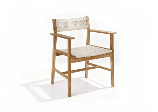 Djurö dining armchair, teak and rope