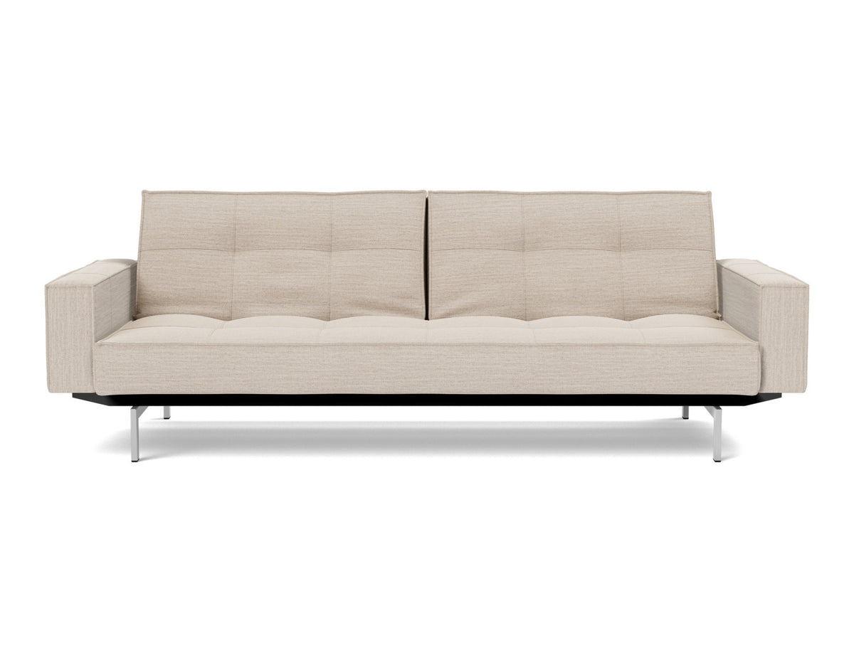 SPLITBACK Sofa Bed with Arm Rests Chrome 115x210CM