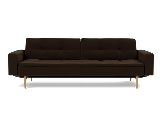 DUBLEXO Sofa Bed with Arm Rests Styletto, Light Oak, front