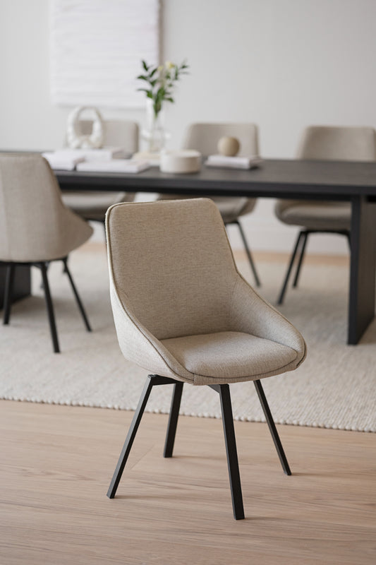 Rowico ALISON Swivel Beige Set of 2 Chairs