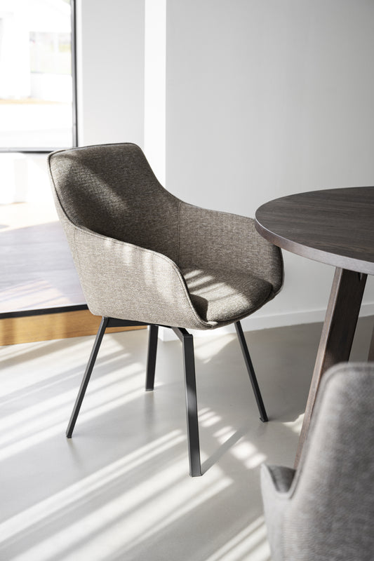 Rowico ALISON Swivel Dark Beige Set of 2 Armchairs