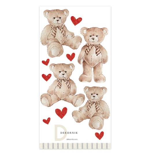 Teddy bears hearts red Wall stickers