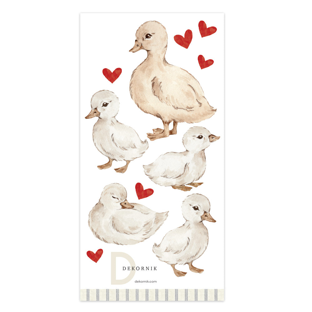 Ducklings hearts red Wall stickers
