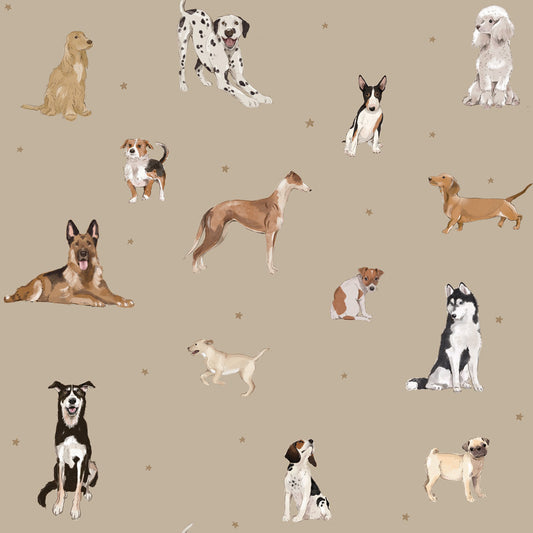 Dogs are The Best Beige Wallpaper
