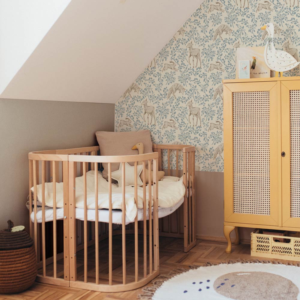 Forest animals and fairytale beige Wallpaper