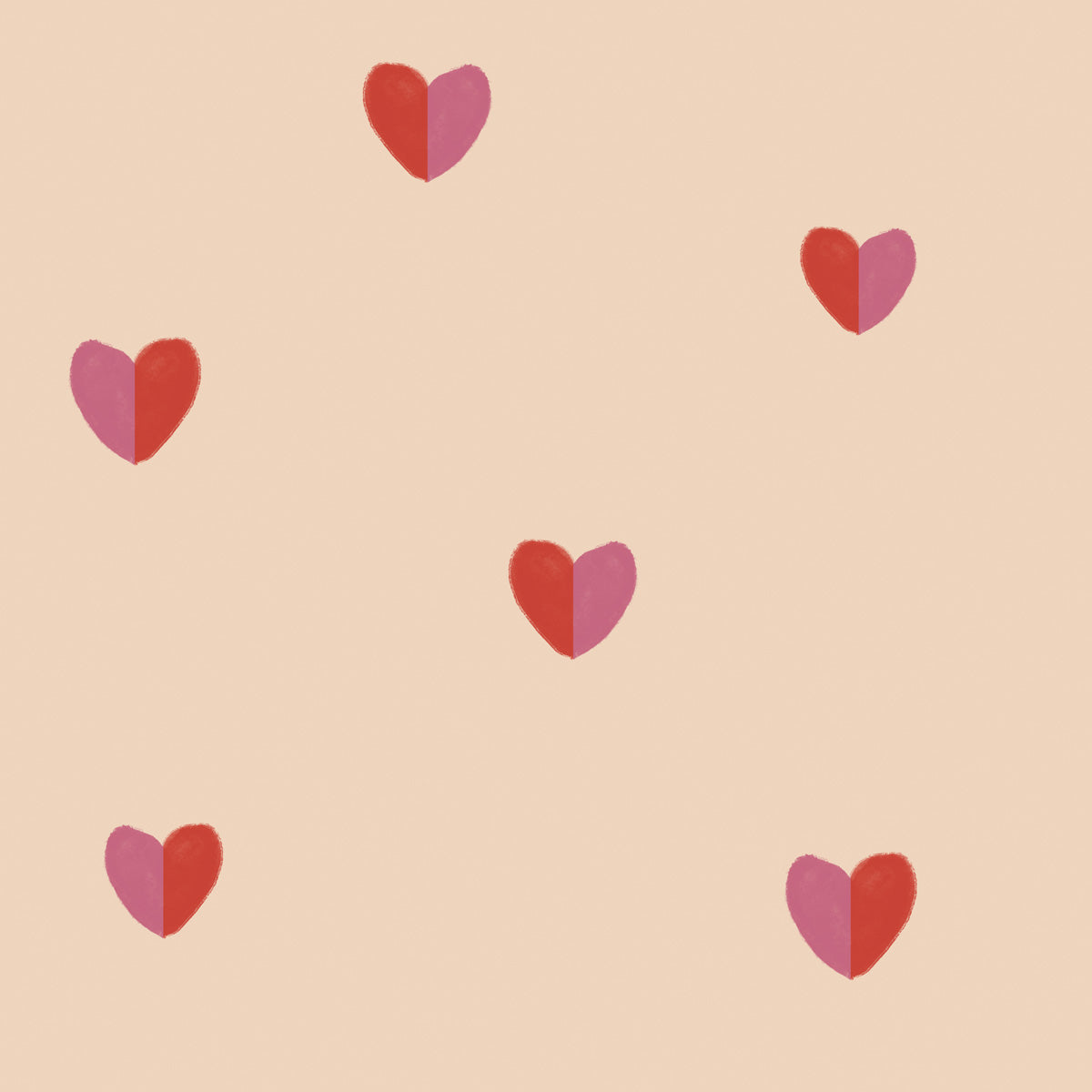 Hearts Draw Two colours Wallpaper