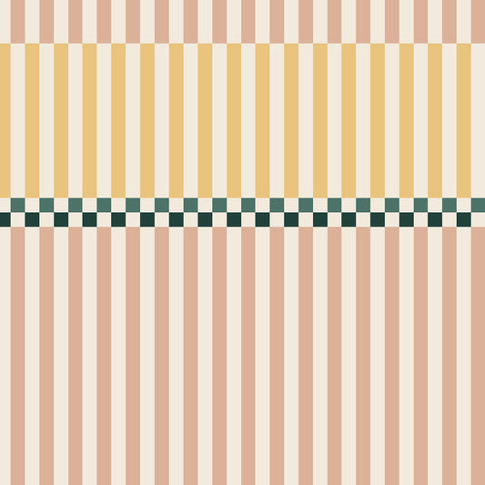Stripes happy cherry pink and sunny yellow Wallpaper
