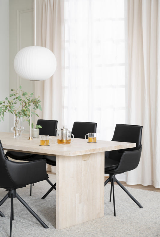 Rowico LOWELL Set of 2 Leather Swivel Armchairs