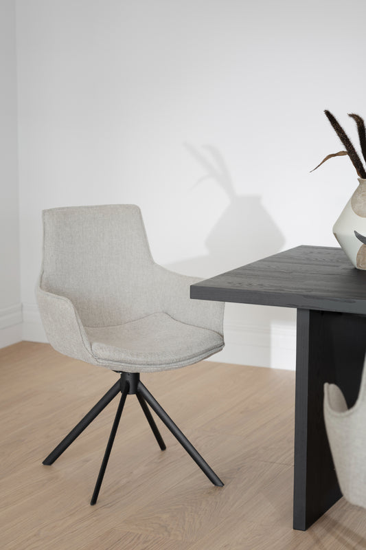 Rowico LOWELL Set of 2 Grey Swivel Armchairs