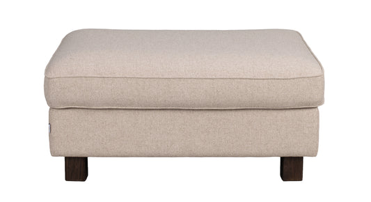 Aberdeen Footstool – Beige / Brown Oak