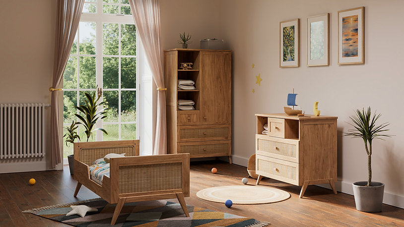 MARELIA BOIS Evolutive Bed 70X140 - From Crib to Junior Bed or Desk