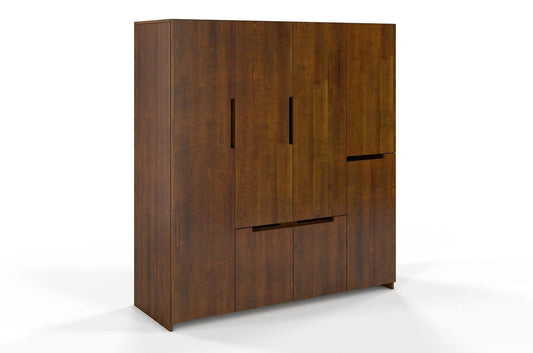 BERGMAN Pine 4 Door Wardrobe with 5 Drawers
